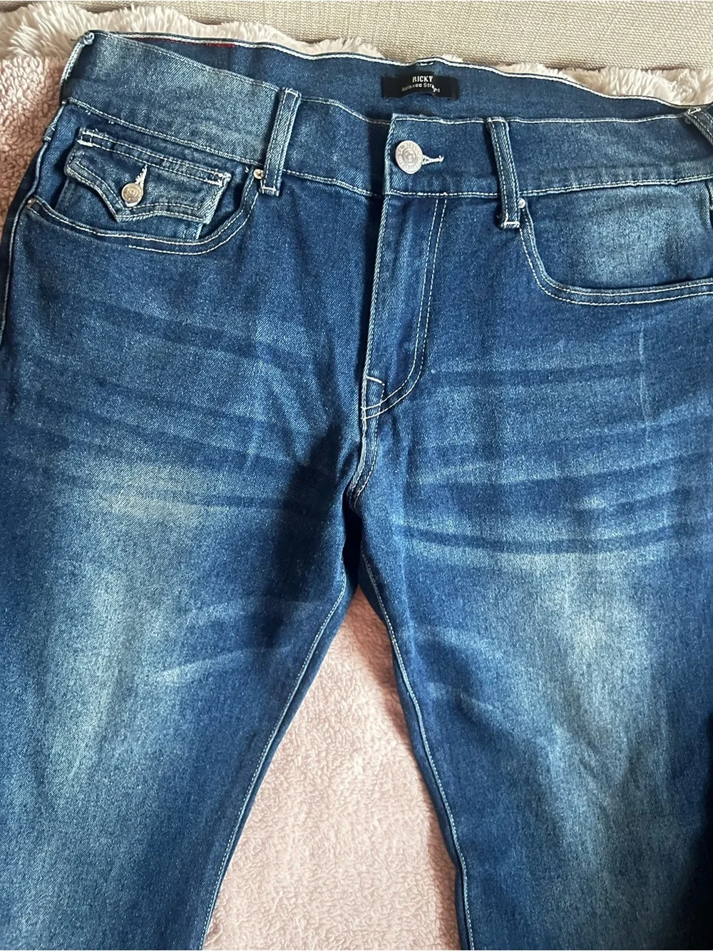 True Religion Men’s Ricky SF Flap Straight Jeans